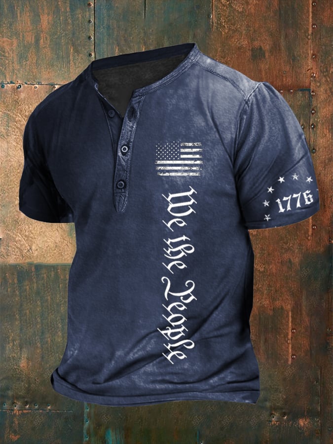 Men's We The People Independence Day Print Henley T-Shirt
