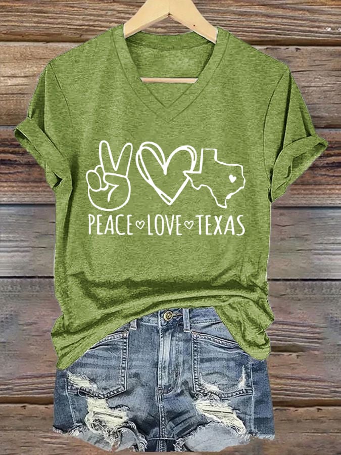 🙏💔Join us in praying for Texas.🙏Women's Love Peace Texas Printed T-shirt