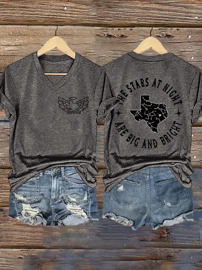 ππJoin us in praying for Texas.πV-Neck Retro Texas Strong Psalm 34:18 The Lord Is Near To The Brokenhearted And Saves Those Who Are Crushed In Spirit .The Stars At Night Are Big And Bright Deep In The Heart Of Texas Print T-Shirt