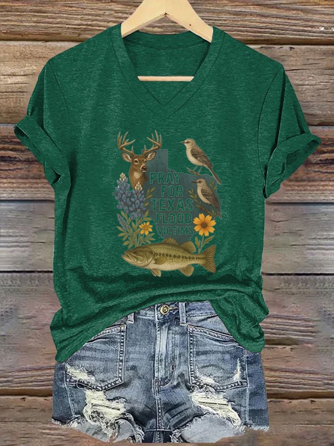 Women's Pray For Texas Print T-shirt
