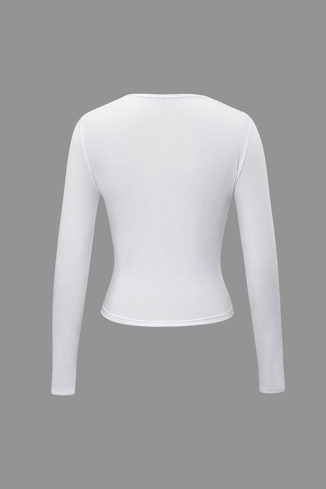 Basic Solid Round Neck Long Sleeve Top