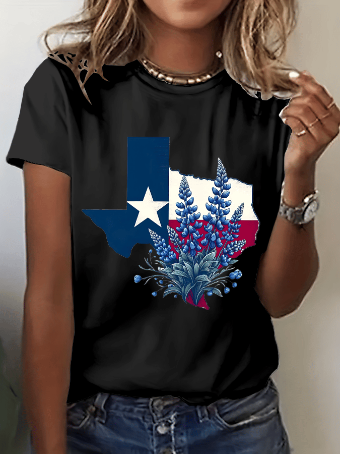 🙏💔Join us in praying for Texas.🙏Women's Texas Strong Print Crew Neck T-Shirt