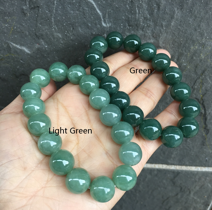 Burmese Ice Oil Jade Gemstone Bracelet, Crystal Beads Bracelet