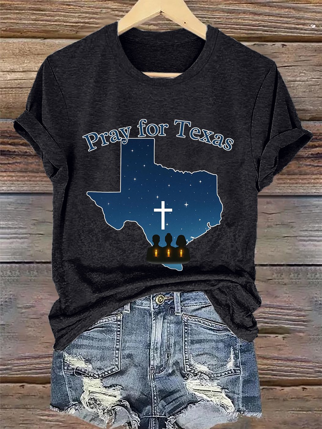 🙏💔Join us in praying for Texas.🙏Retro Texas Strong Pray For Texas Print T-Shirt