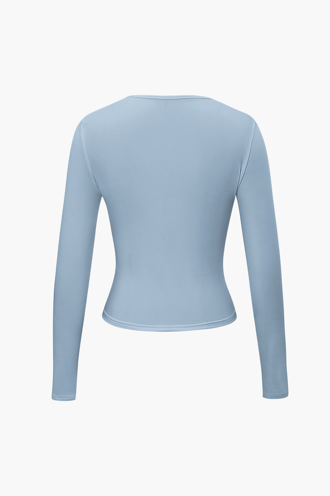 Basic Solid Round Neck Long Sleeve Top