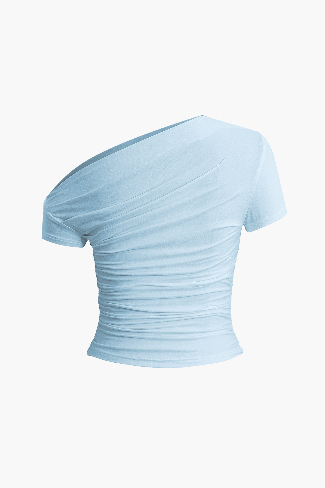 Basic Asymmetrical Ruched T-shirt