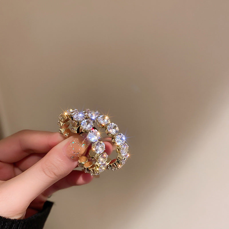 Luxury Crystal Zircon Hoop Earrings