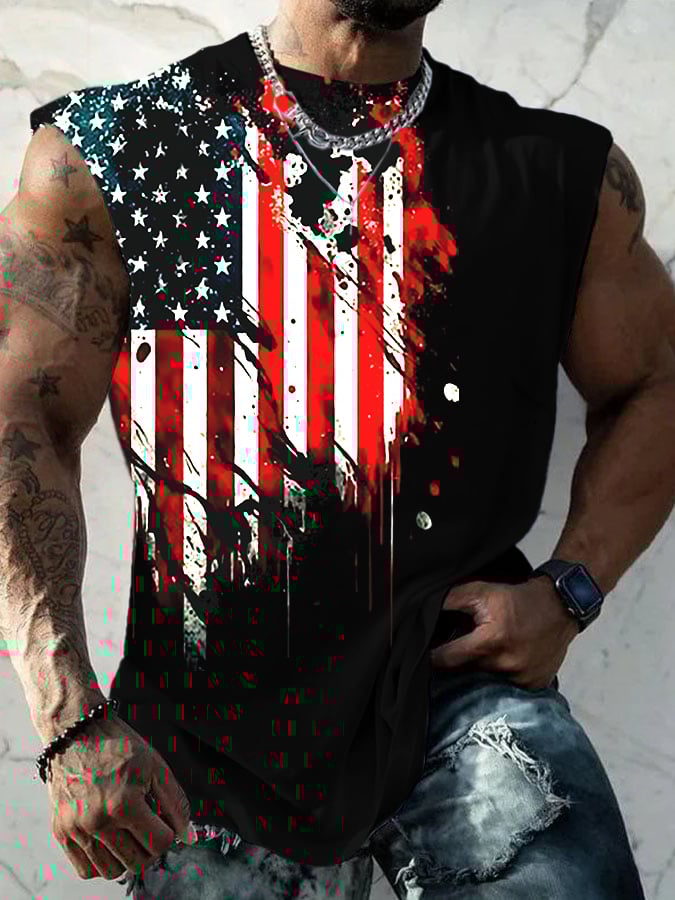 Men's Independence Day Print Tank Top