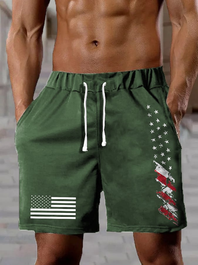 Men's Flag Independence Day Casual Shorts