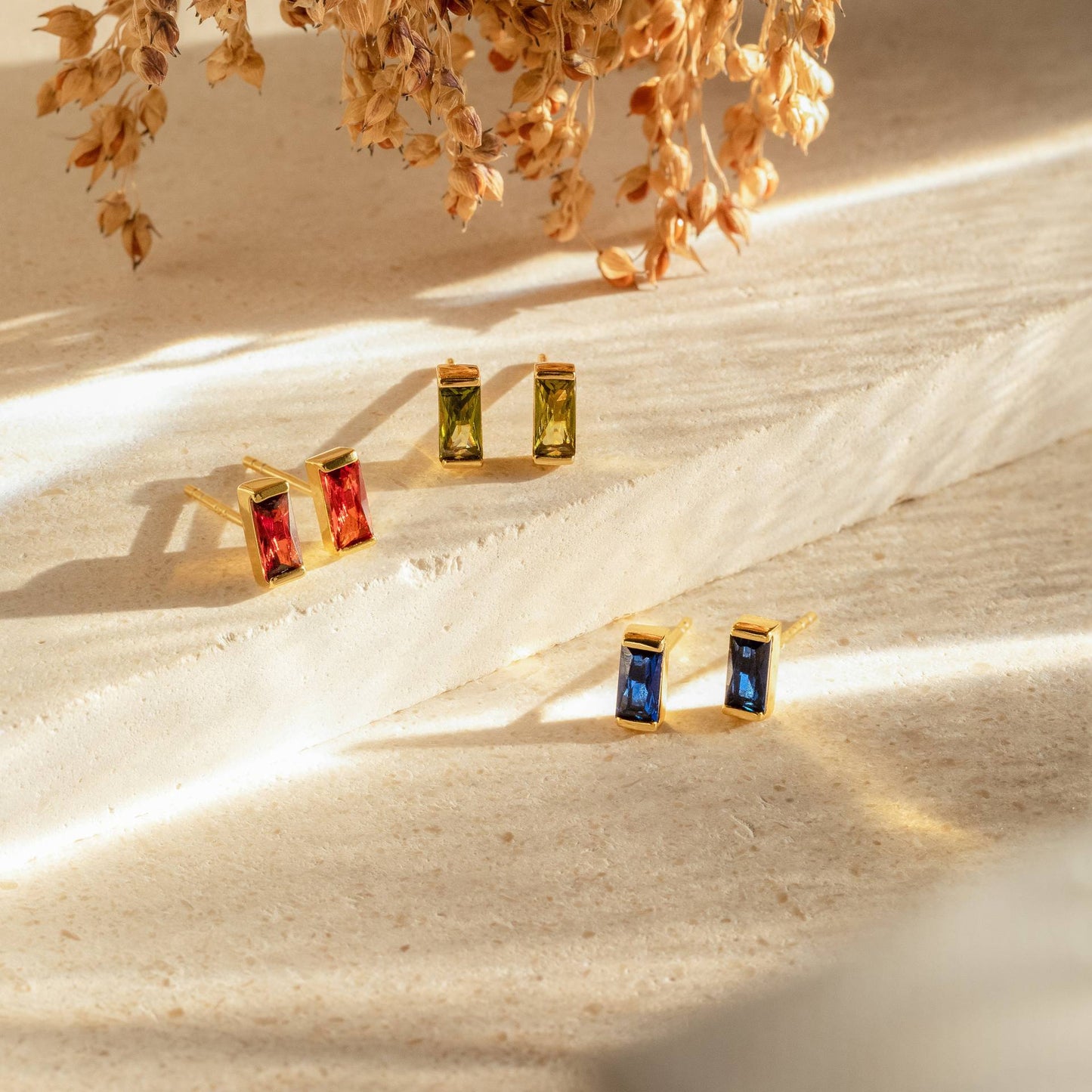 Birthstone Minimalist Earrings