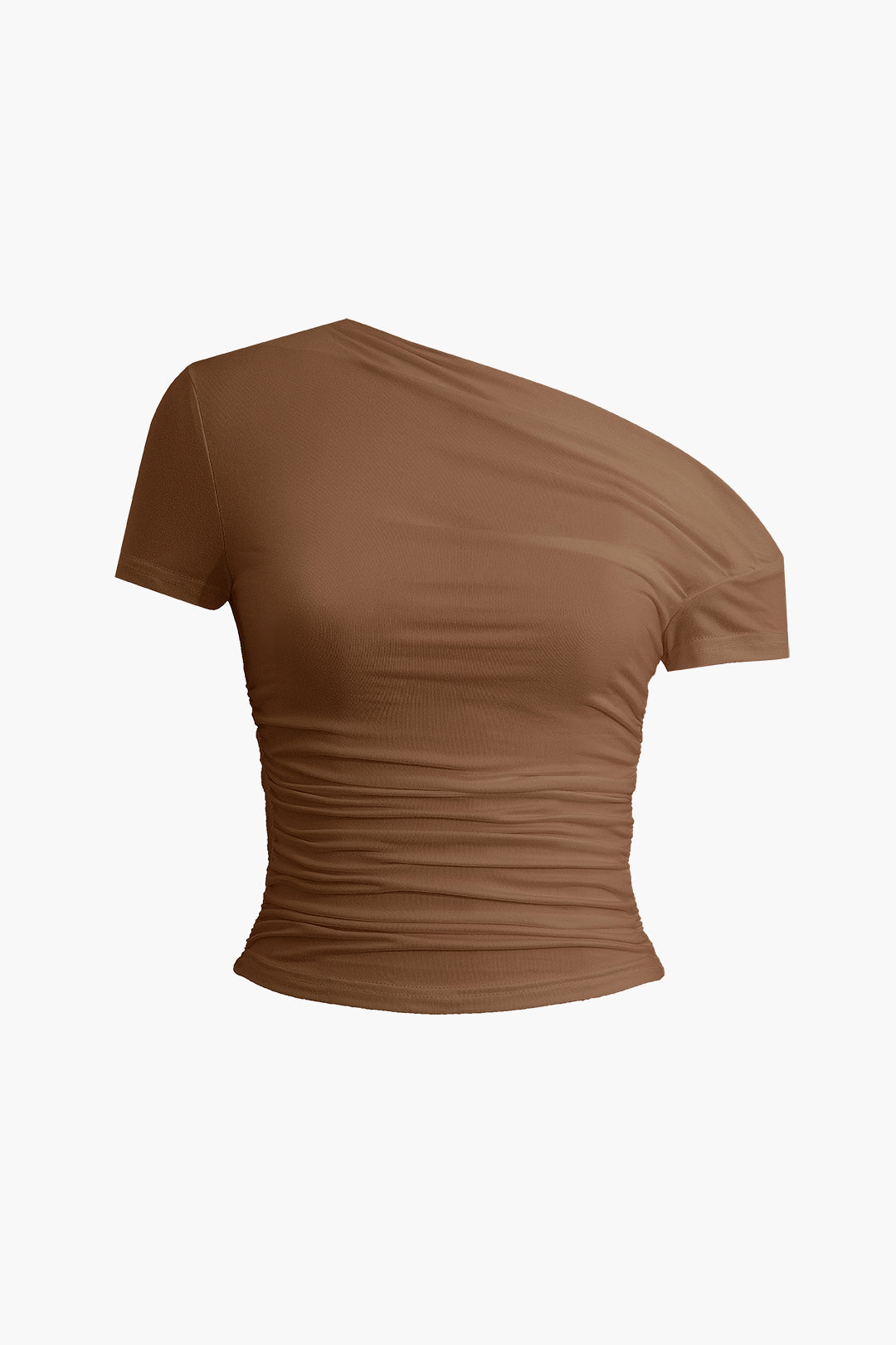 Basic Asymmetrical Ruched T-shirt