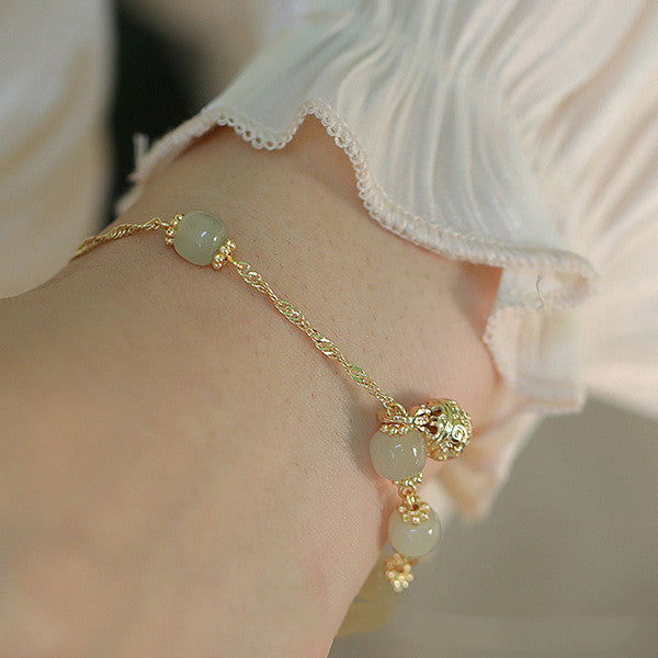 Hetian Jade Gemstone Crystal Bracelet