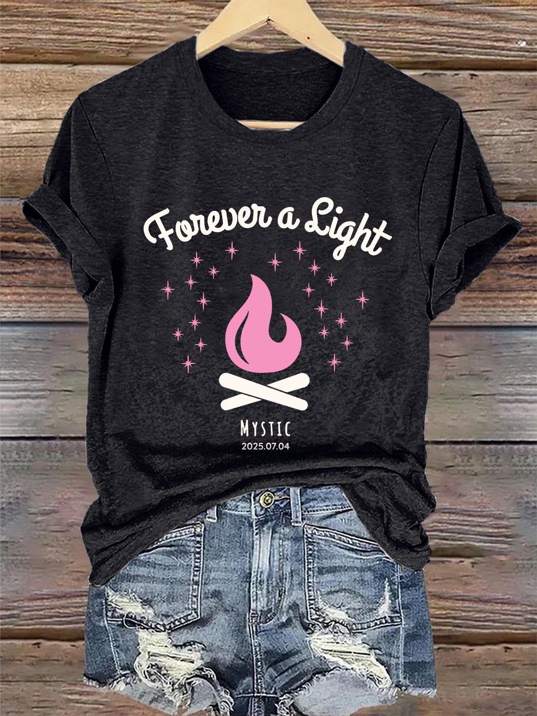 🙏💔Join us in praying for Texas.🙏Retro Forever A Light Mystic 2025.07.04 Print T-Shirt