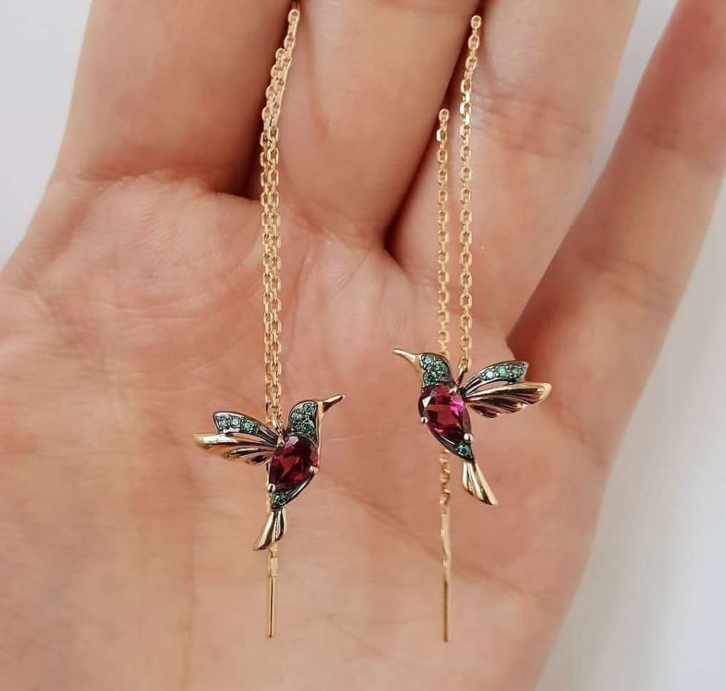 Hummingbirds Paradise Birds Earrings