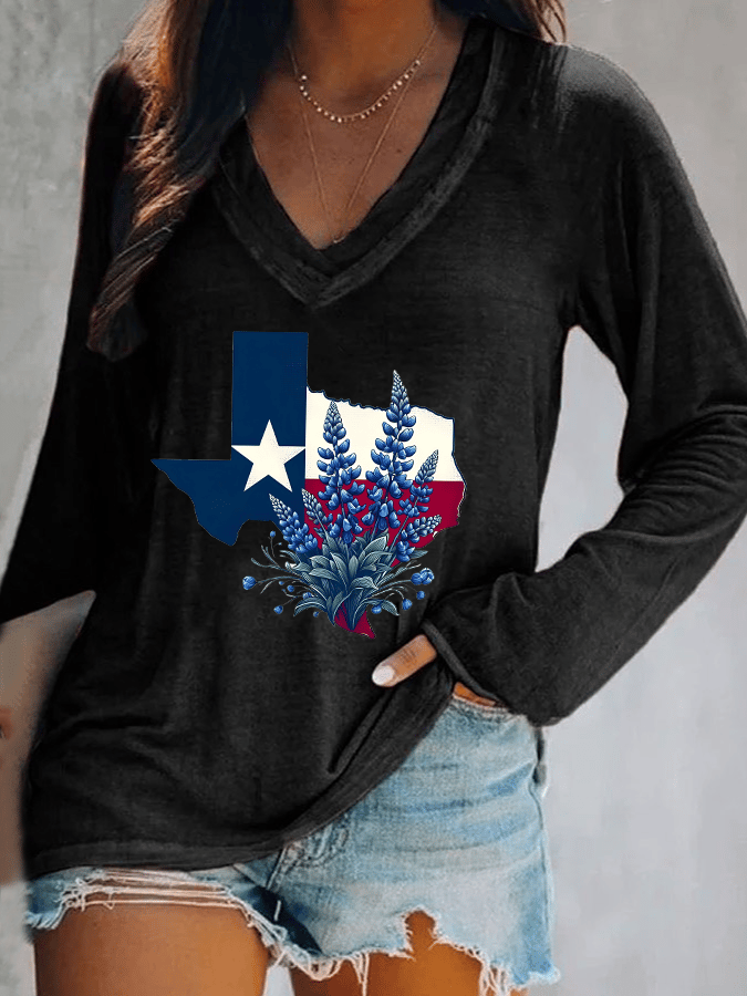 🙏💔Join us in praying for Texas.🙏Women's Texas Strong Printed V-Neck T-Shirt