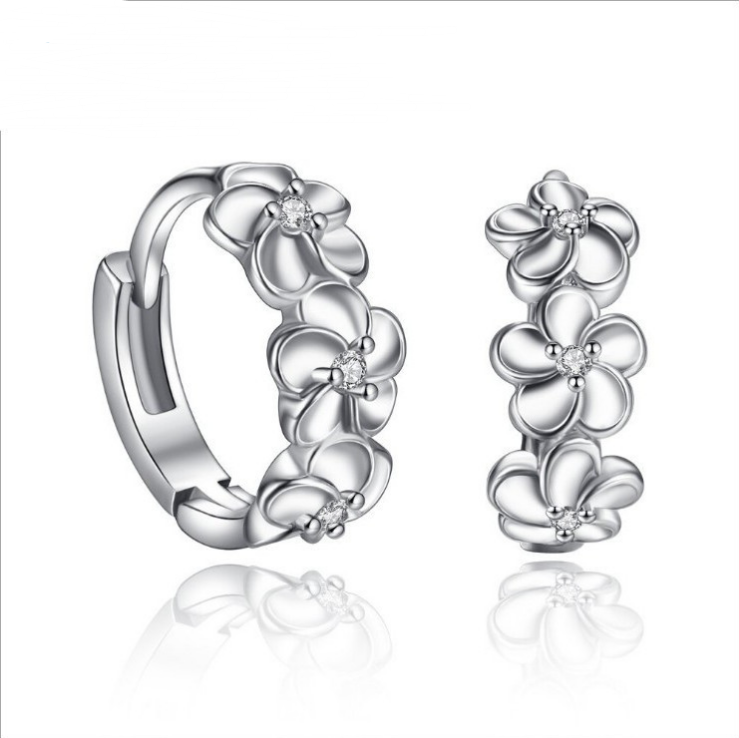 Flower Wreath 925 Silver Earrings
