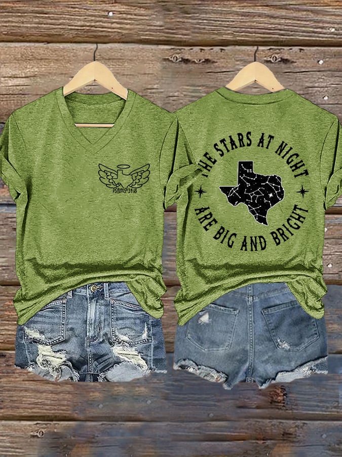 ππJoin us in praying for Texas.πV-Neck Retro Texas Strong Psalm 34:18 The Lord Is Near To The Brokenhearted And Saves Those Who Are Crushed In Spirit .The Stars At Night Are Big And Bright Deep In The Heart Of Texas Print T-Shirt