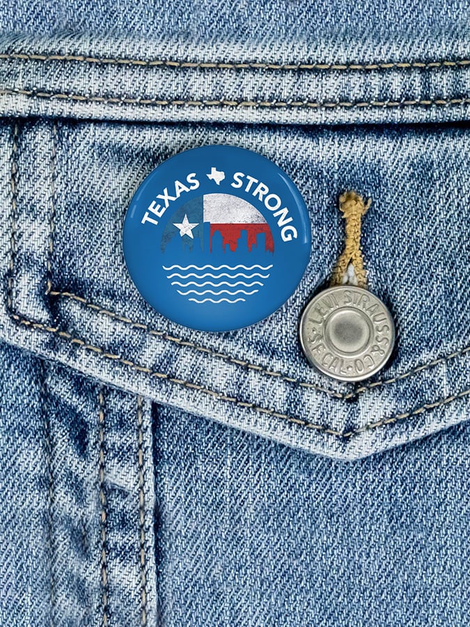 🙏💔Join us in praying for Texas.🙏Vintage Texas Strong Print Brooch