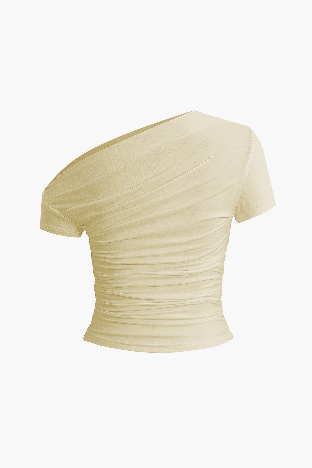 Basic Asymmetrical Ruched T-shirt