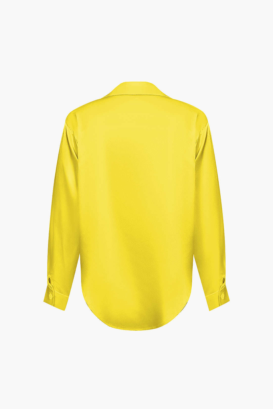 Basic Solid Satin Long-Sleeve Shirt