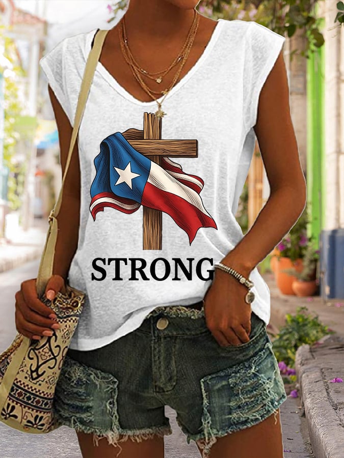 🙏💔Join us in praying for Texas.🙏Women's Texas Strong Sleeveless Tank Top