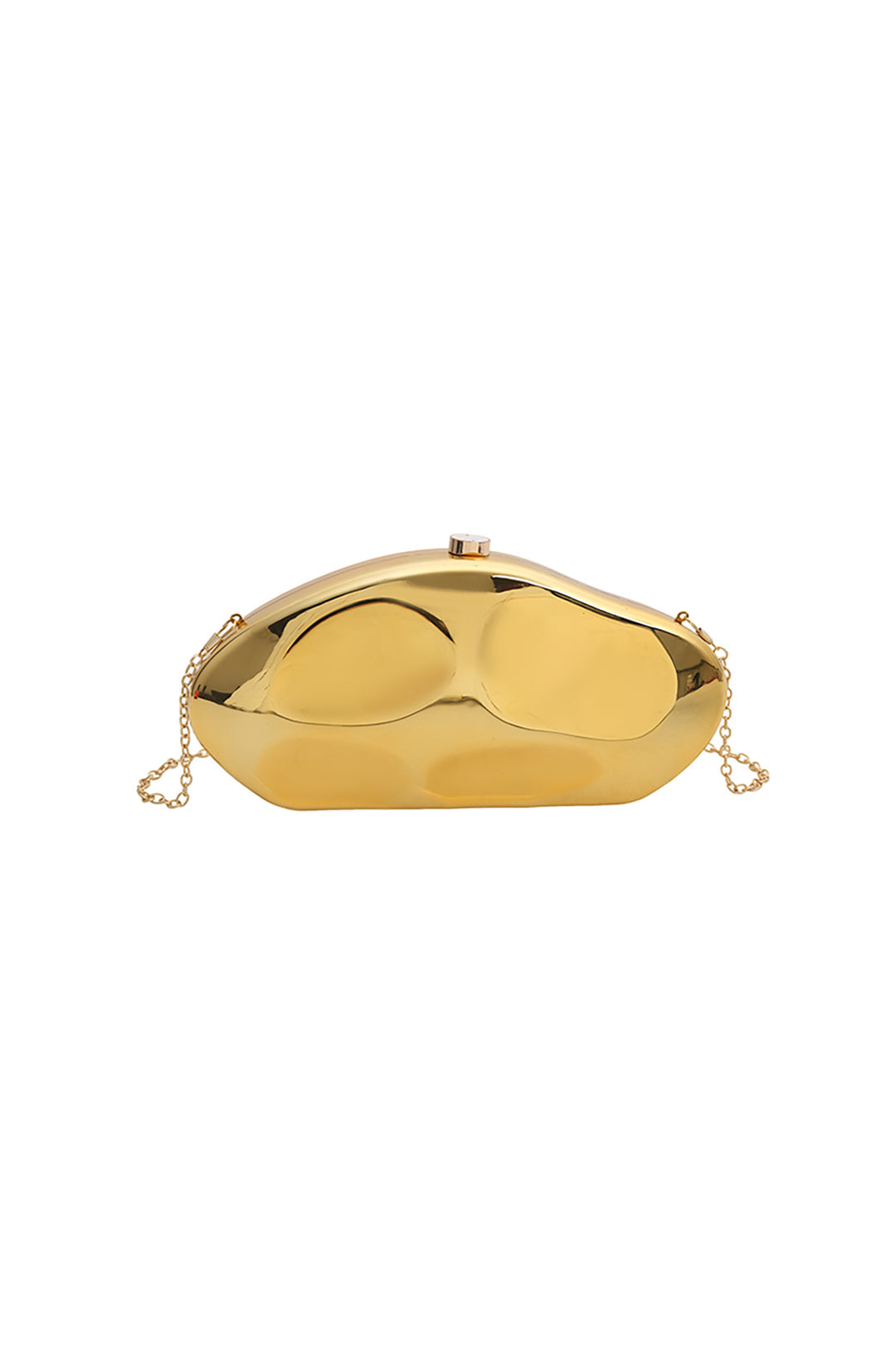Metallic Box Shape Clutch Bag