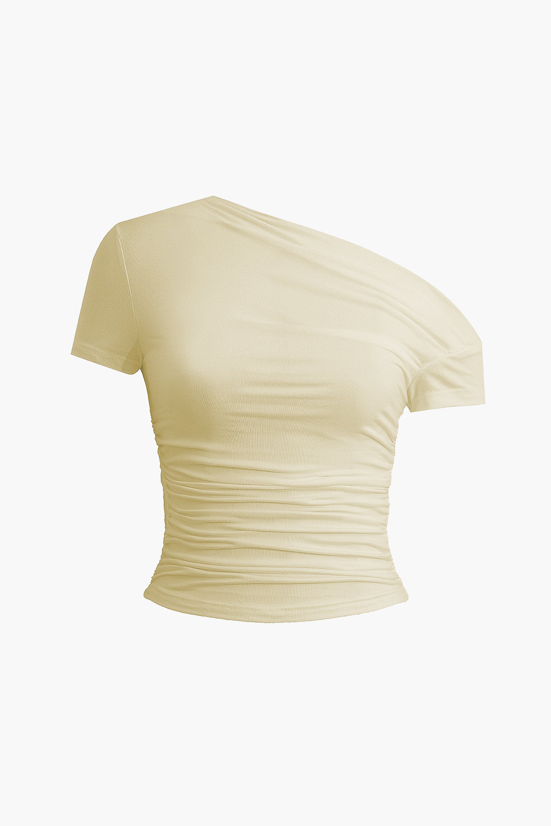Basic Asymmetrical Ruched T-shirt
