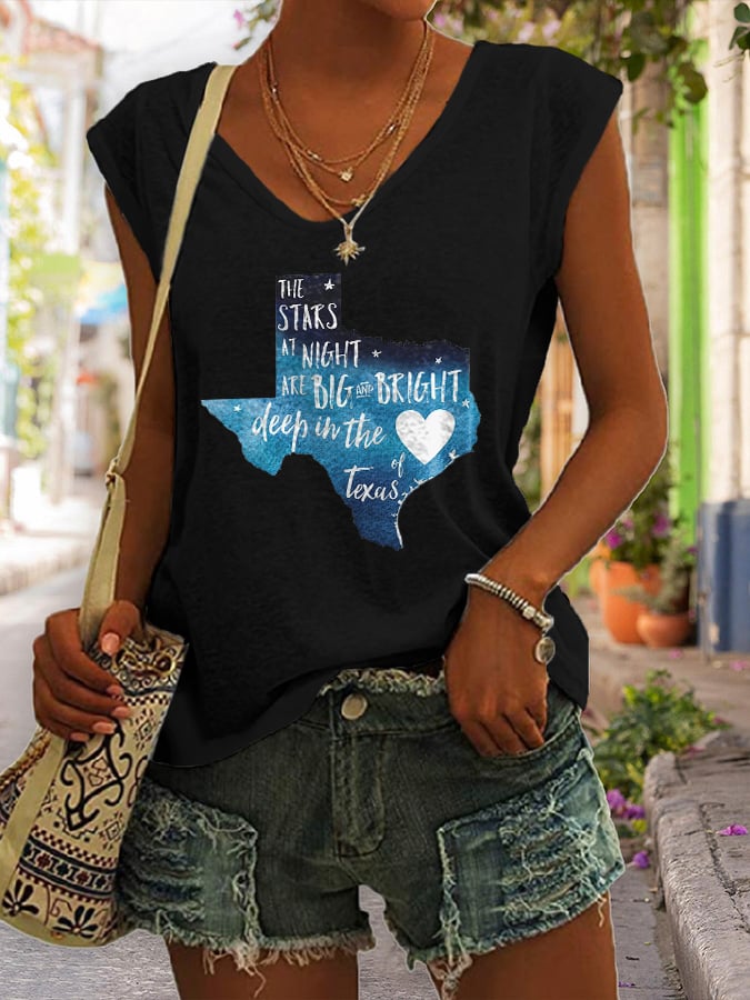 ππJoin us in praying for Texas.πV Neck Retro Texas Strong The Stars At Night Are Big And Bright Deep In The Heart Of Texas Print Tank Tops