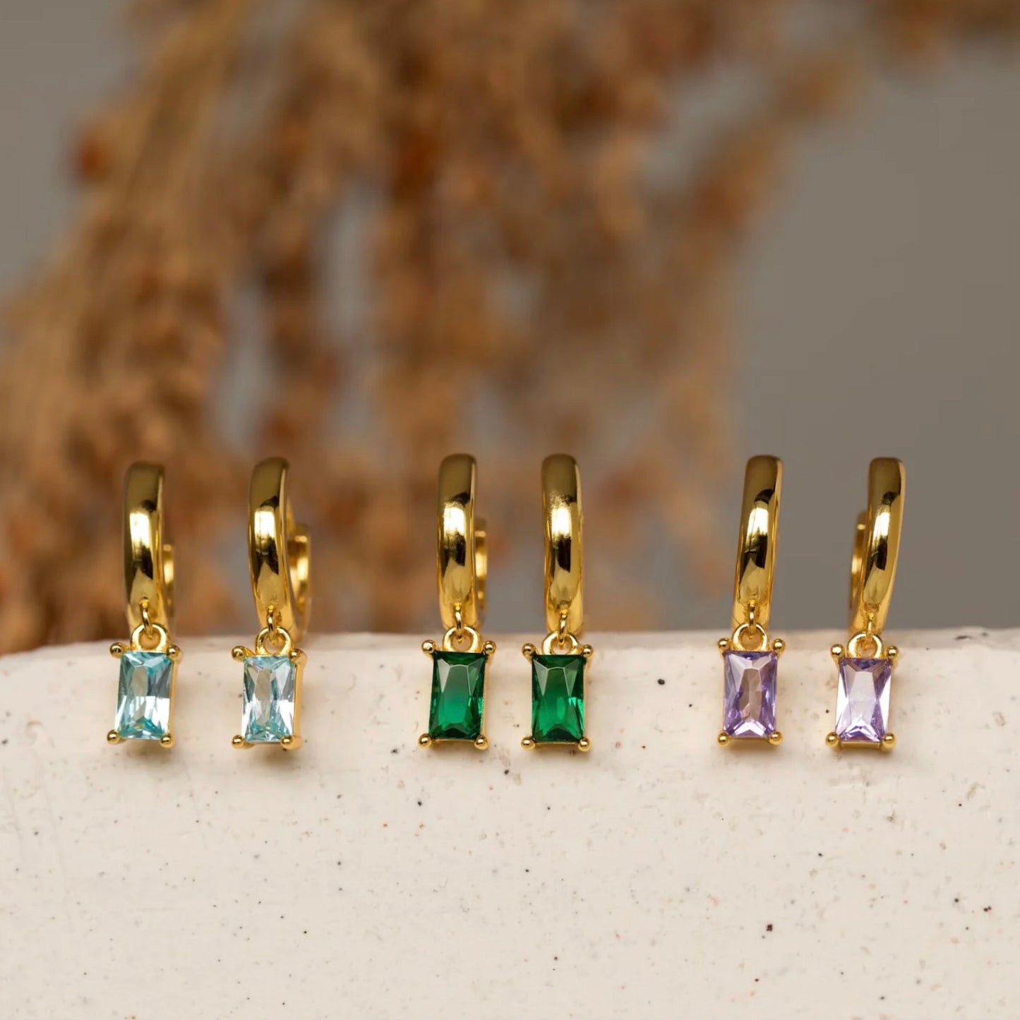 Gemstone Dainty Huggies