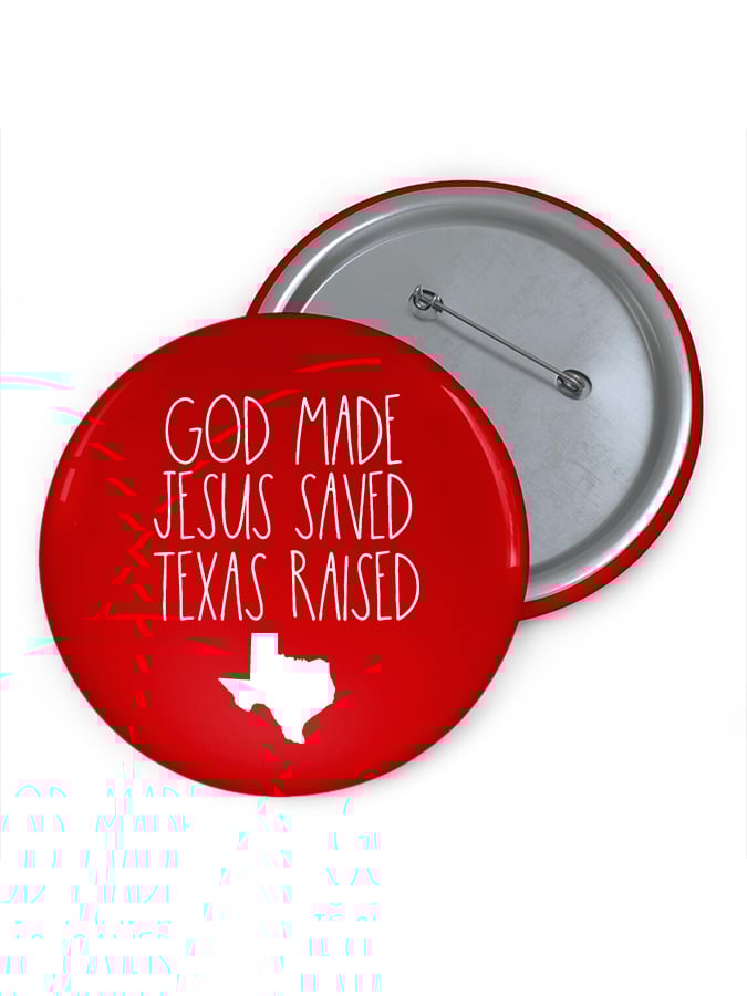 🙏💔Join us in praying for Texas.🙏Vintage Texas Strong God Made Jesus Saved Texas Raised Print Brooch