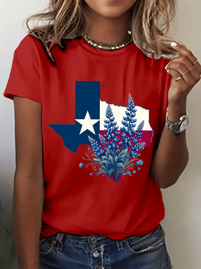 🙏💔Join us in praying for Texas.🙏Women's Texas Strong Print Crew Neck T-Shirt