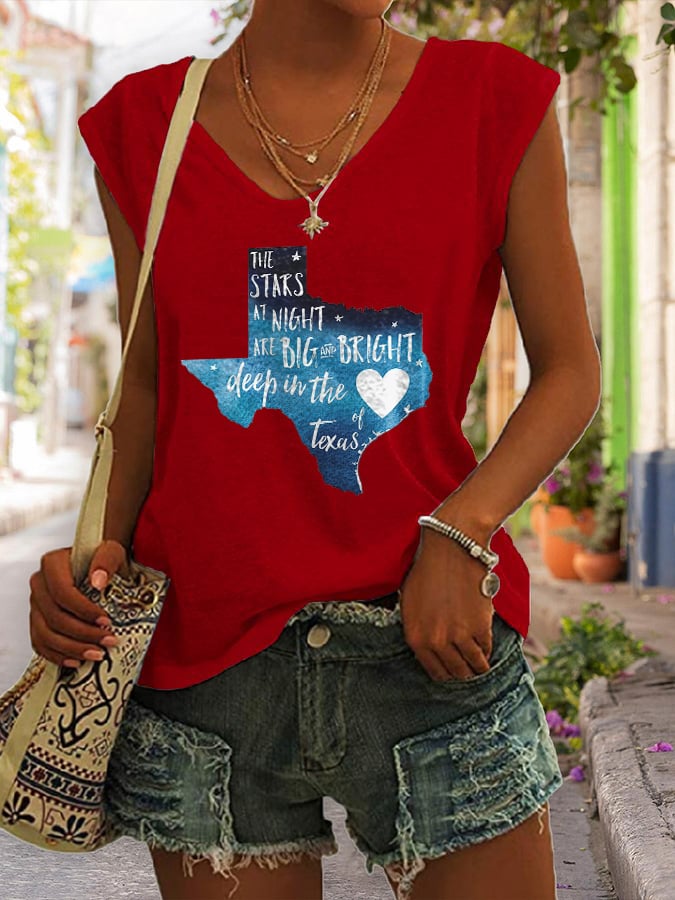 ππJoin us in praying for Texas.πV Neck Retro Texas Strong The Stars At Night Are Big And Bright Deep In The Heart Of Texas Print Tank Tops