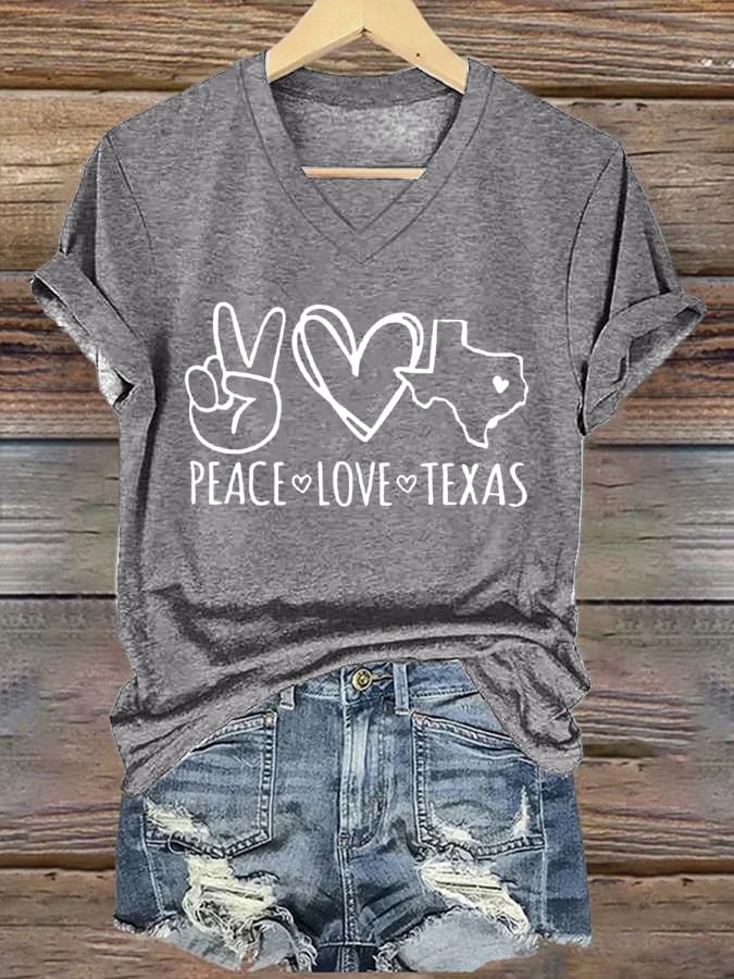 🙏💔Join us in praying for Texas.🙏Women's Love Peace Texas Printed T-shirt