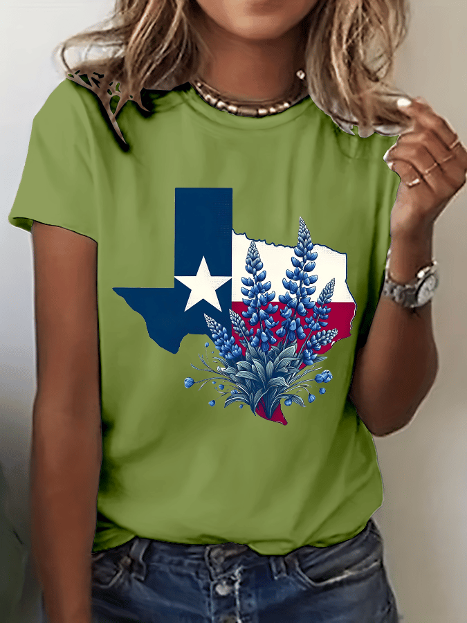 🙏💔Join us in praying for Texas.🙏Women's Texas Strong Print Crew Neck T-Shirt