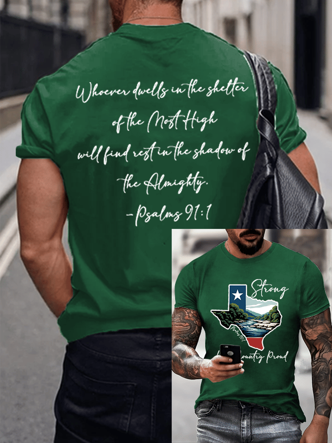 ๐๐Join us in praying for Texas.๐Men's Texas Strong Printed Casual T-Shirt