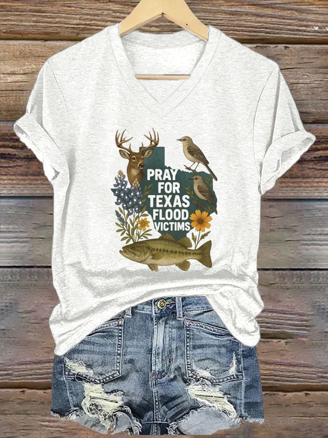 Women's Pray For Texas Print T-shirt