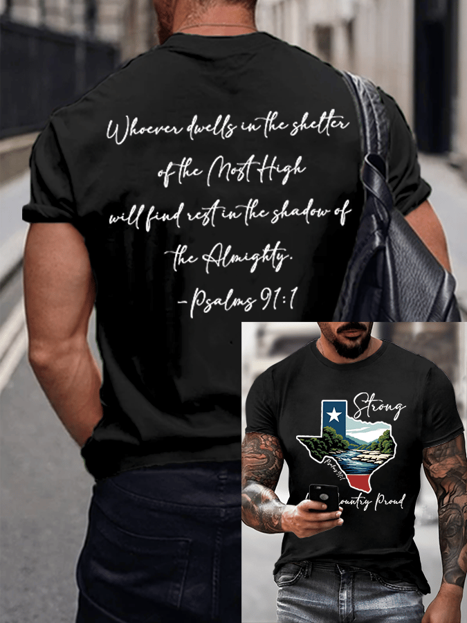 ๐๐Join us in praying for Texas.๐Men's Texas Strong Printed Casual T-Shirt