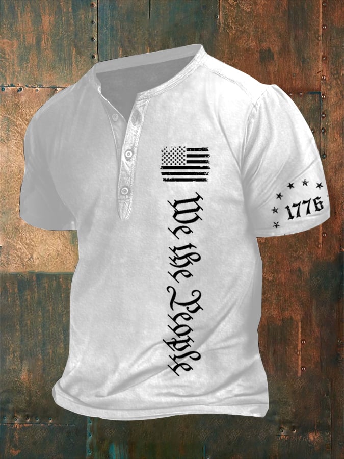 Men's We The People Independence Day Print Henley T-Shirt
