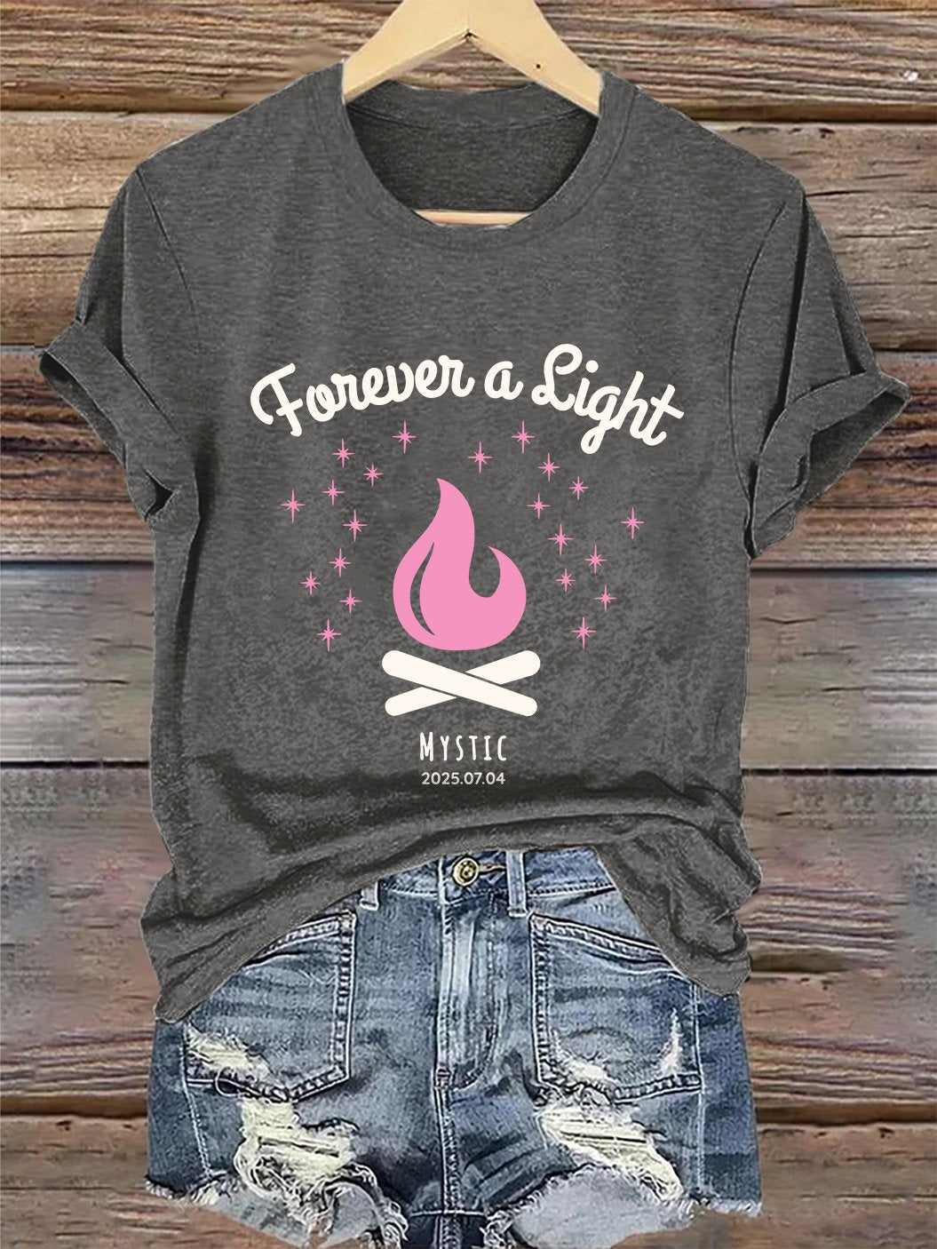 🙏💔Join us in praying for Texas.🙏Retro Forever A Light Mystic 2025.07.04 Print T-Shirt