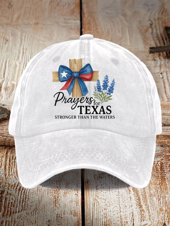 🙏💔Join us in praying for Texas.🙏Retro Texas Strong Prayers For Texas Stronger Than The Waters Print Baseball Cap
