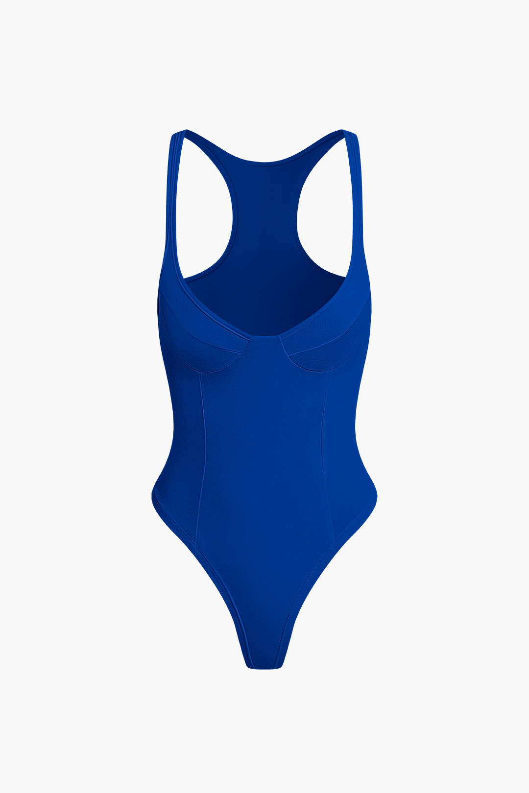 Basic Solid Deep-V Neck Bustier Bodysuit