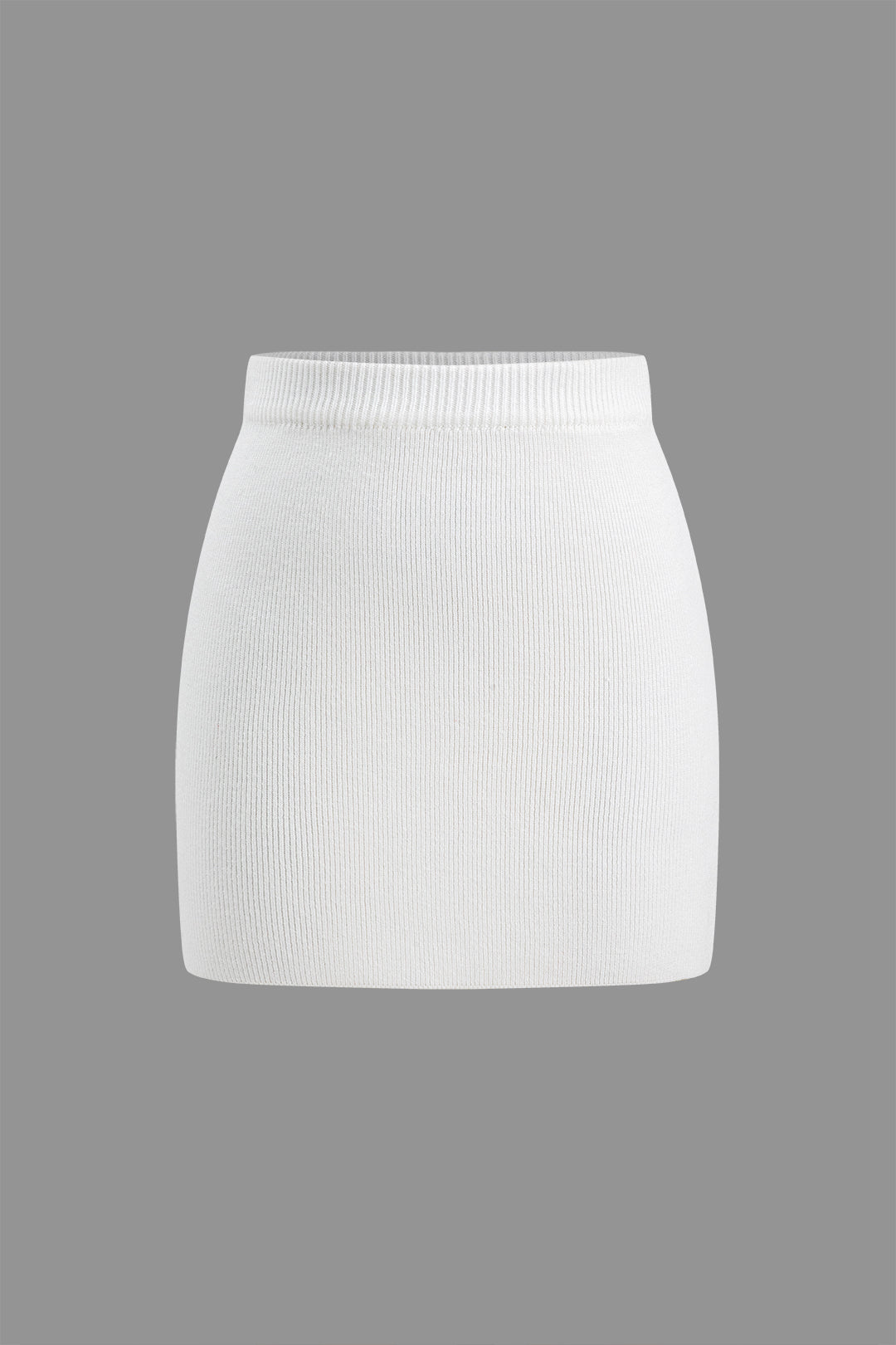 Basic Solid Knit Mini Skirt