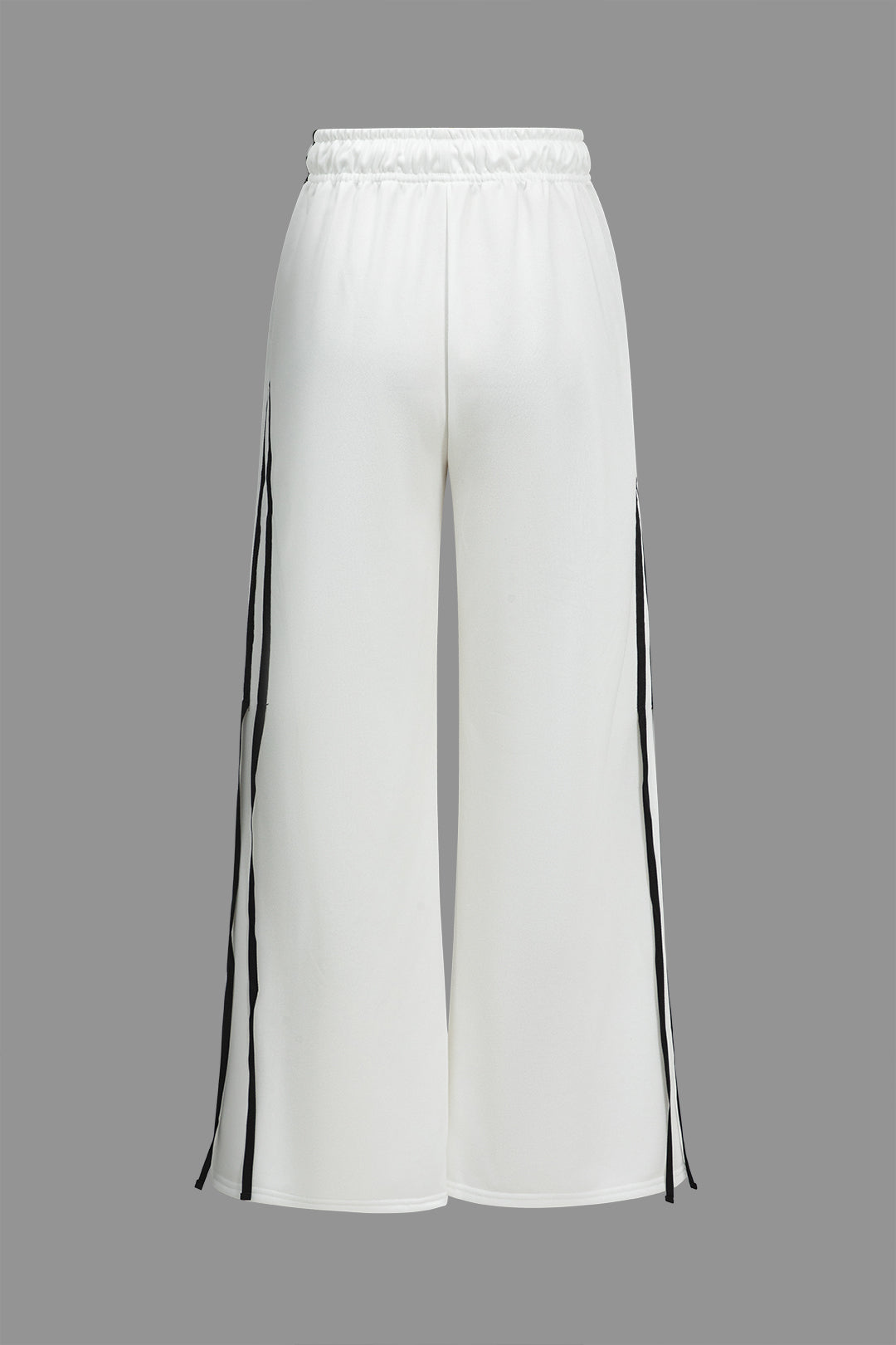 Contrast Tie-Up Wide Leg Trousers