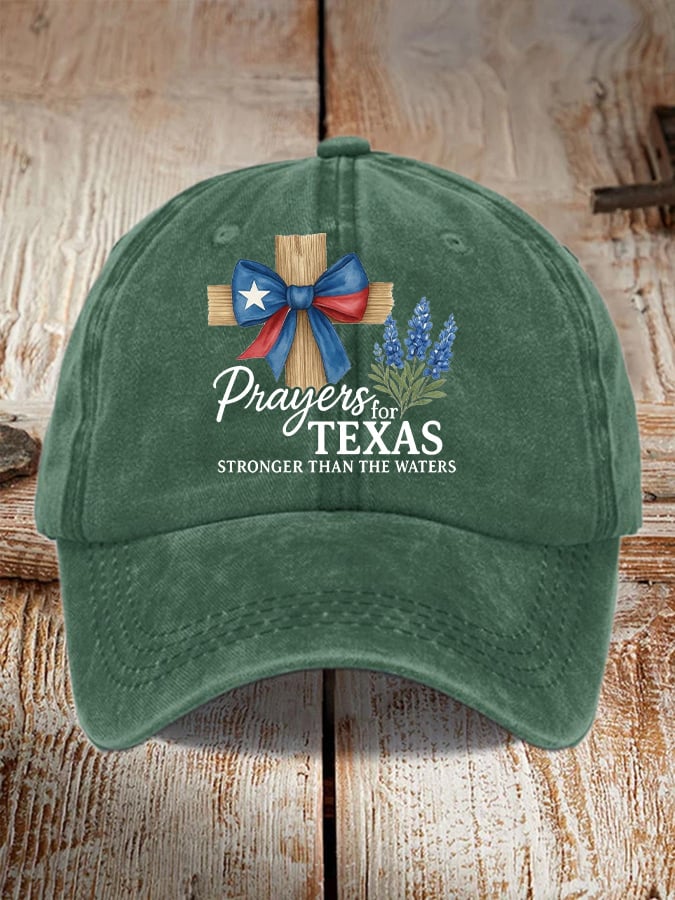 🙏💔Join us in praying for Texas.🙏Retro Texas Strong Prayers For Texas Stronger Than The Waters Print Baseball Cap