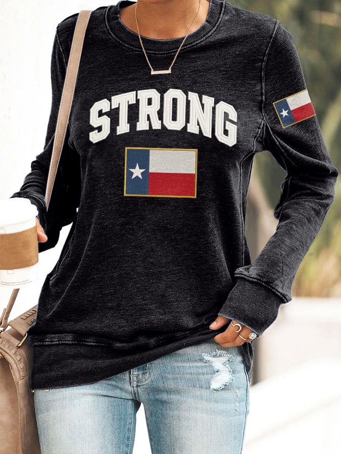 🙏💔Join us in praying for Texas.🙏Retro Texas Strong Print Sweatshirt