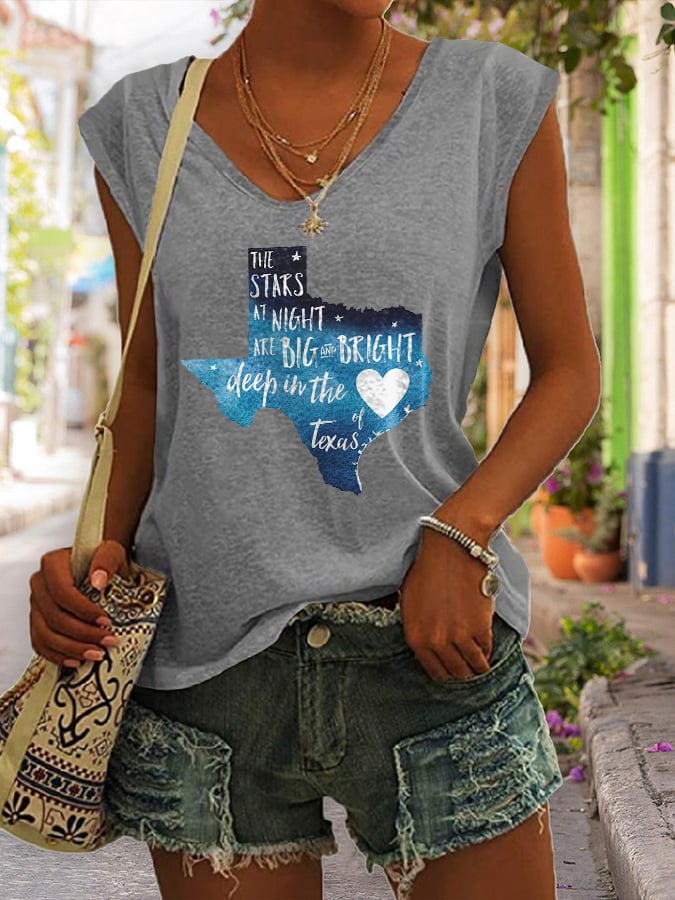 ππJoin us in praying for Texas.πV Neck Retro Texas Strong The Stars At Night Are Big And Bright Deep In The Heart Of Texas Print Tank Tops