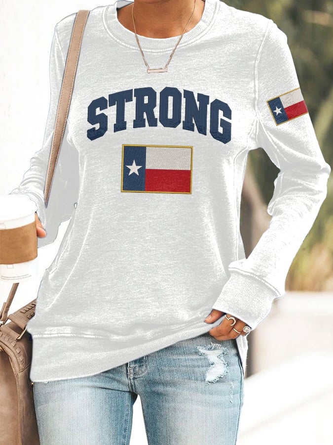 🙏💔Join us in praying for Texas.🙏Retro Texas Strong Print Sweatshirt