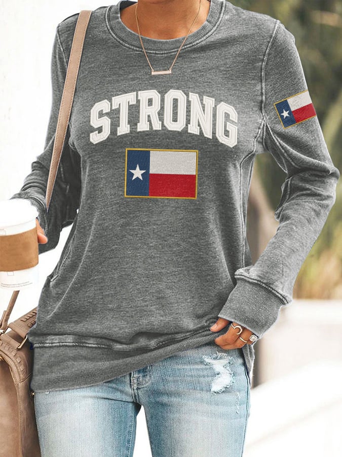 🙏💔Join us in praying for Texas.🙏Retro Texas Strong Print Sweatshirt