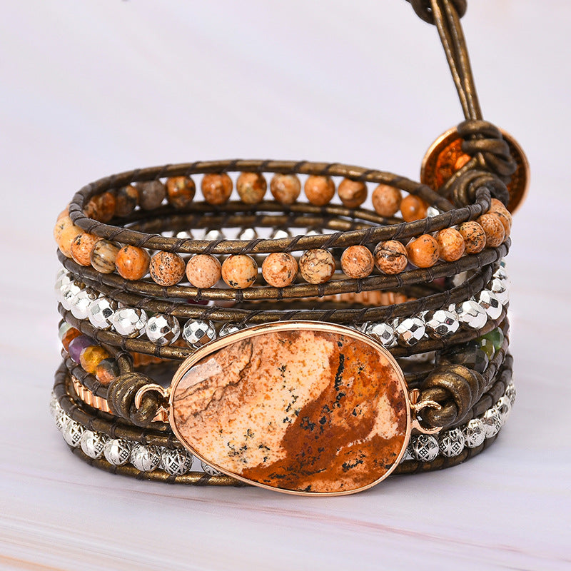 Natural Tiger’s Eye Gemstone Bracelet, Crystal Beaded Bracelet
