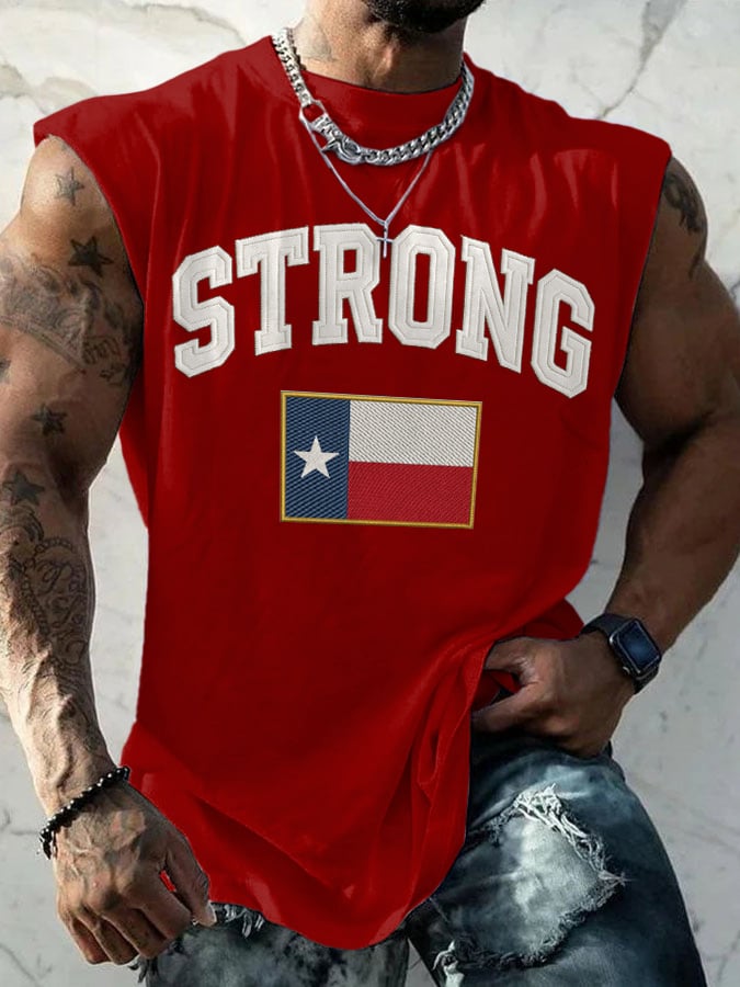 🙏💔Join us in praying for Texas.🙏Retro Men's Texas StrongPrint Tops Tank